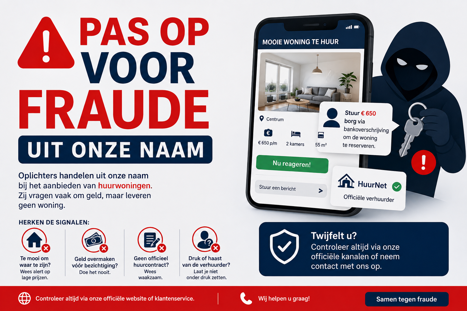 PAS OP  fraude uit onze naam!